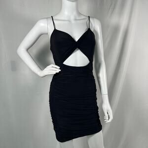 21 Saints Black Bodycon Cut-Out Mini Dress Medium